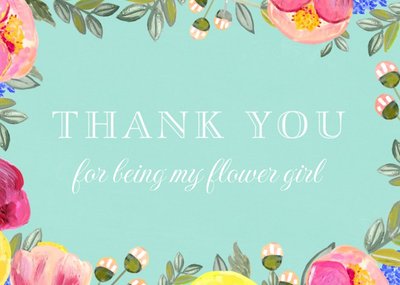 Botanic Border Personalised Thank You For Being My Flower Girl Card