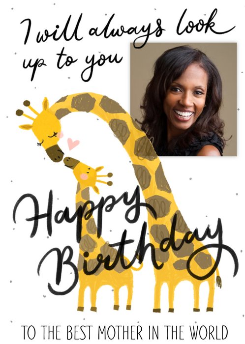Okey Dokey Illustrated Giraffes To The Best Mother In The World Photo Upload Birthday Card