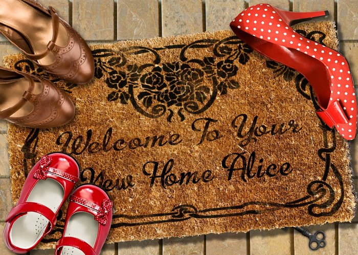 Welcome To Your Home Doormat Personalised New Home Card