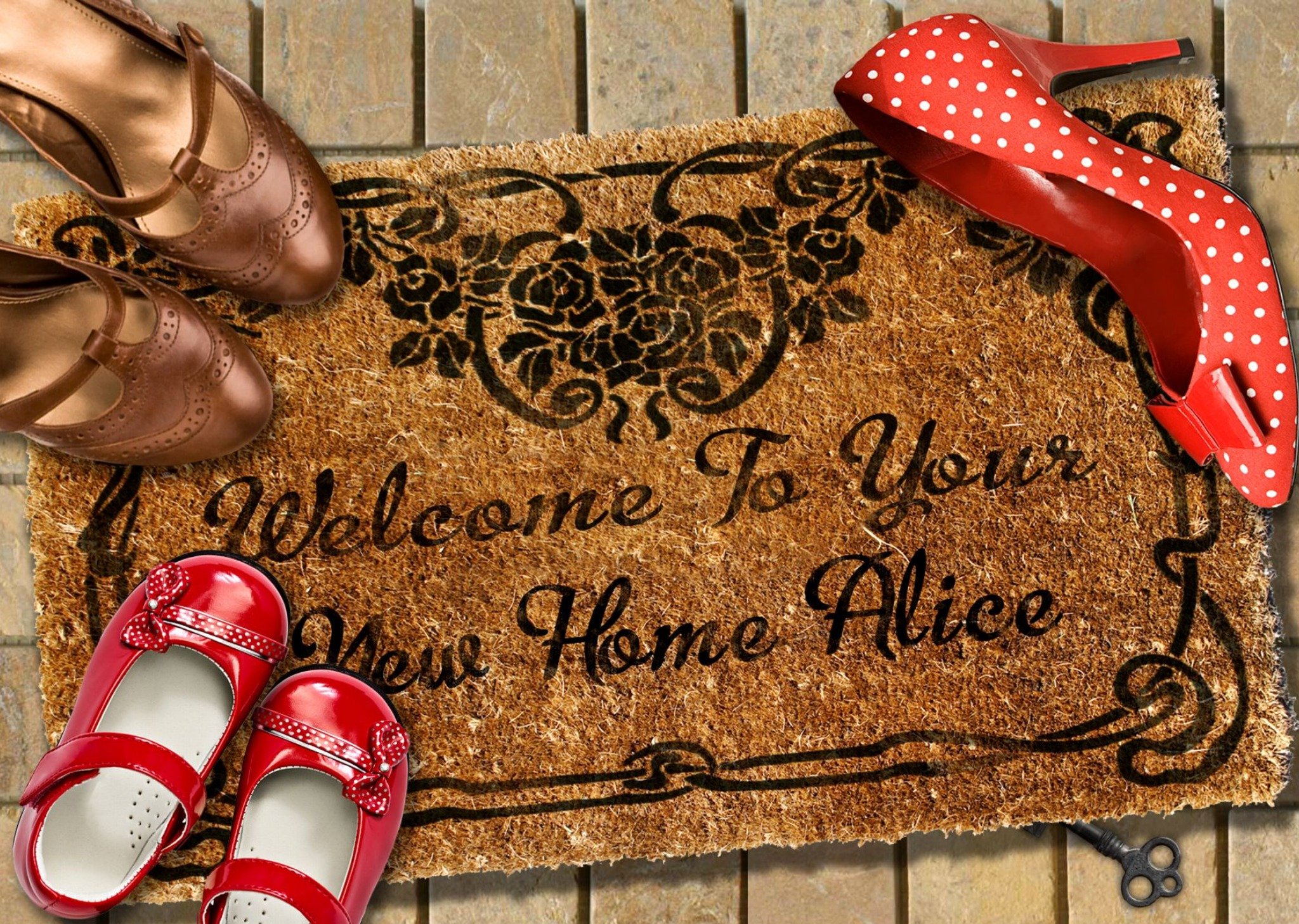 Welcome To Your Home Doormat Personalised New Home Card