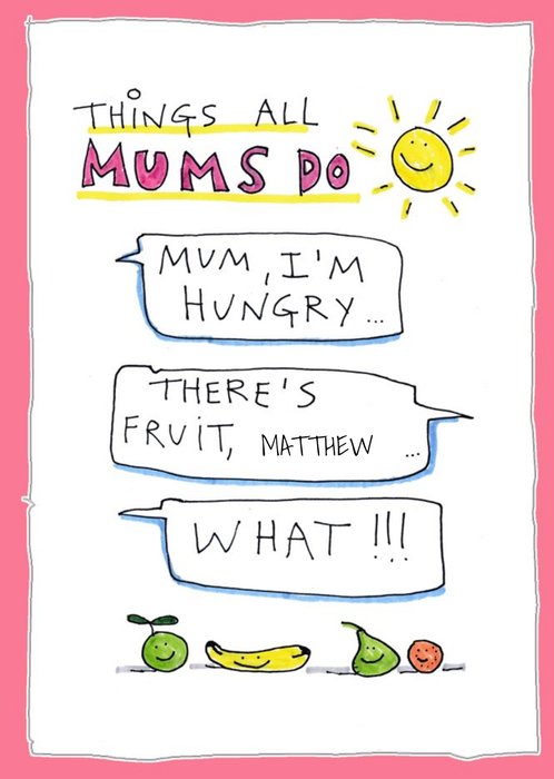 Things All Mums Do Funny Mother's Day Card