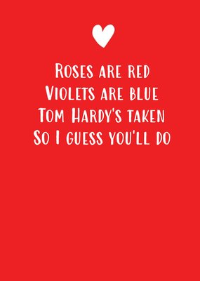 Funny Celebrity Tom Hardy Valentine Personalised Card