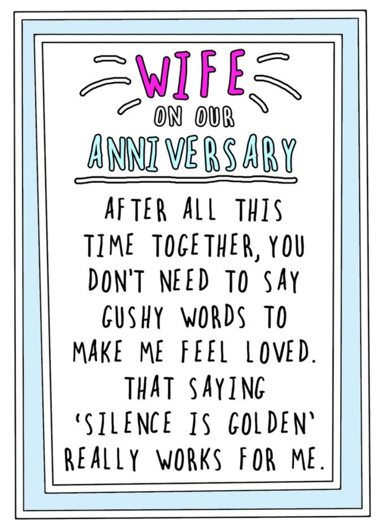 Go La La Humour Wife Border Funny Anniversary Card Ecard