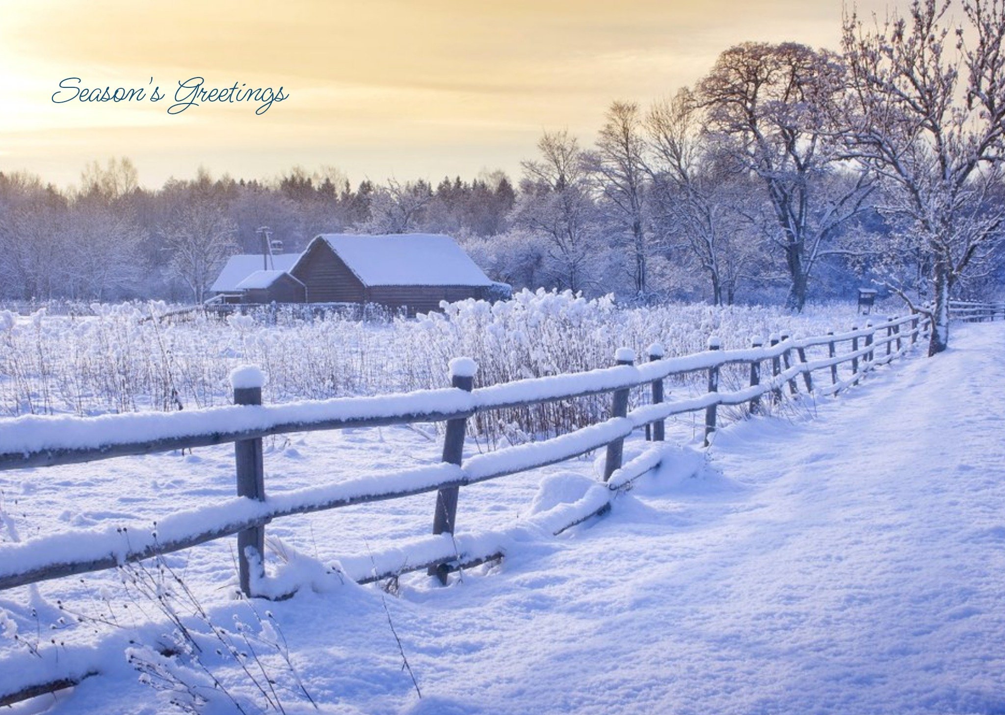 Snow Scene Christmas Card Ecard