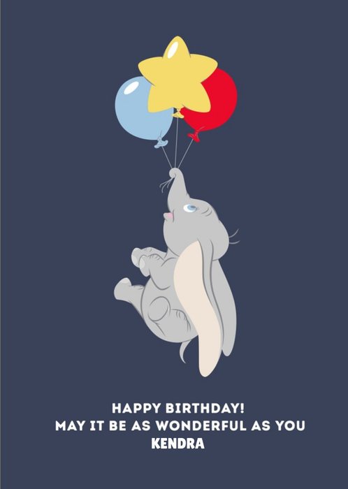 Disney Dumbo As Wonderful As You Birthday Card - Balloons