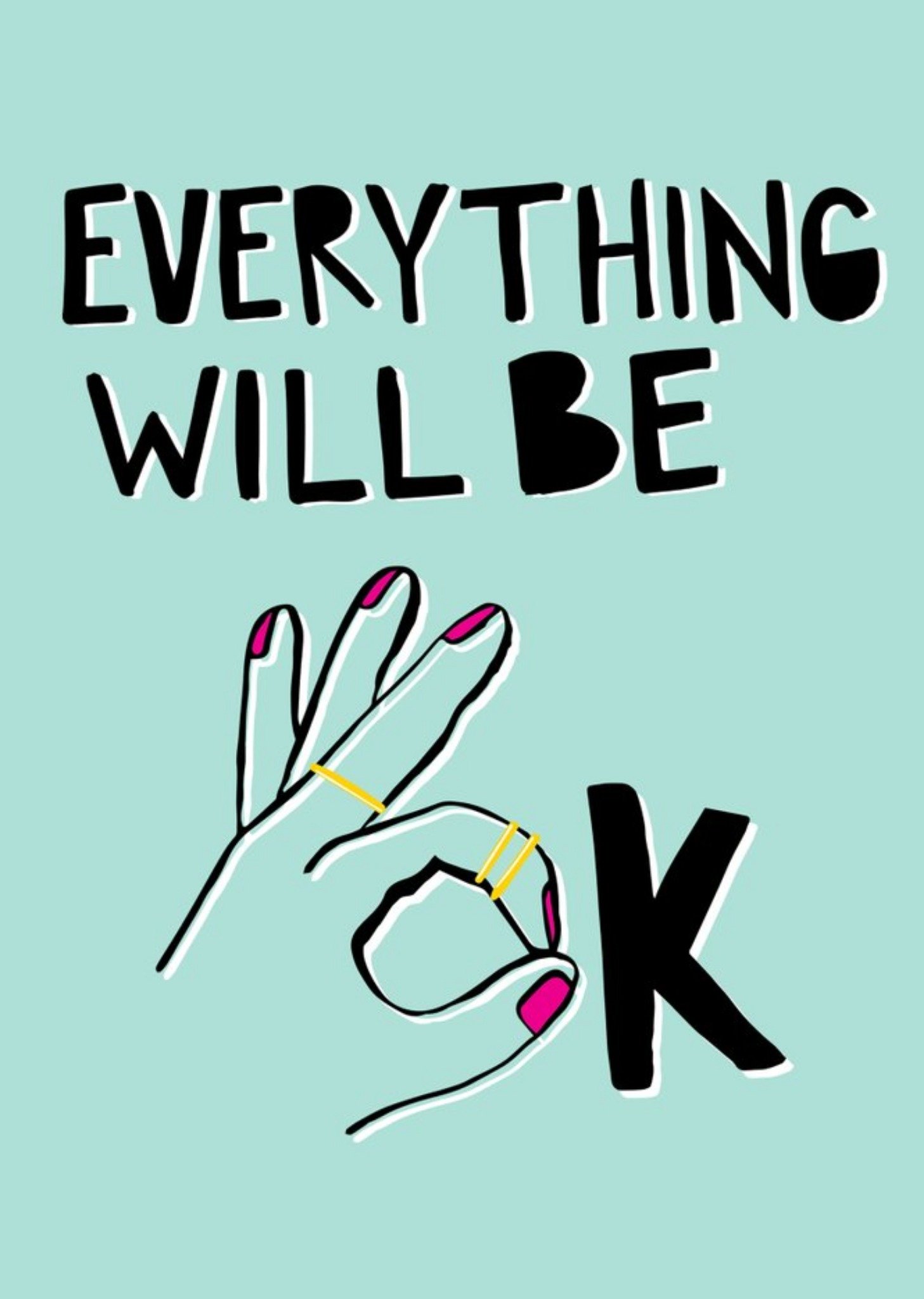 Modern Everything Will Be Ok Card Ecard