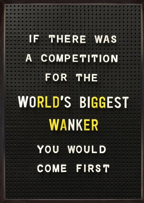 Rude Funny Competition World's Biggest Wanker Card