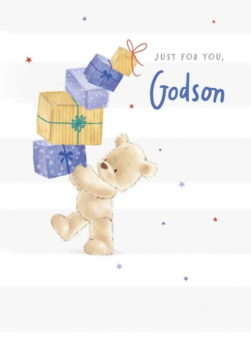 UKG Illustrated Teddy Godson Birthday Card