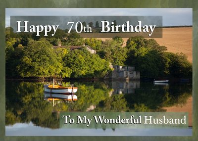 Alex Sharp Colourful Boat Photographic Wonderful Husband birthday Card