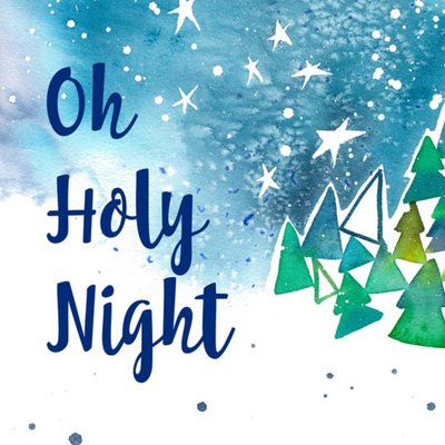 Snow Oh Holy Night Christmas Card