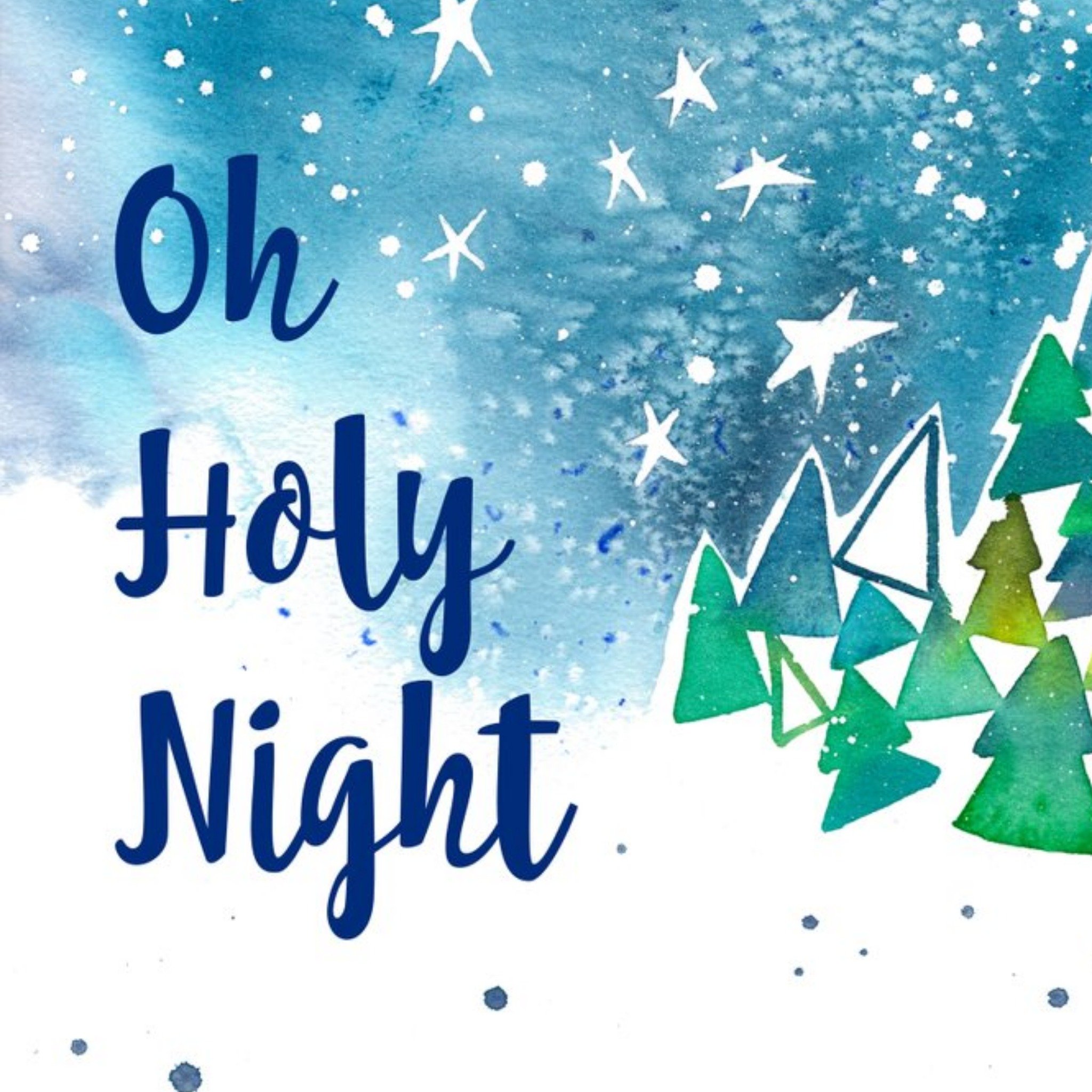 Moonpig Snow Oh Holy Night Christmas Card, Large