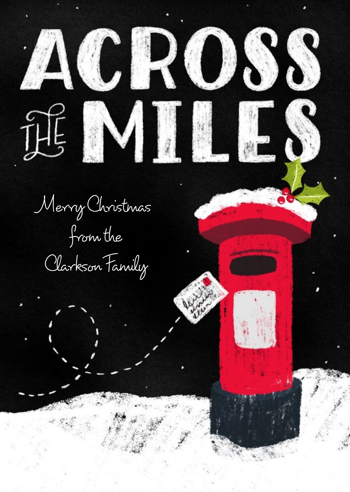 Dusty Across The Miles Personalised Christmas Card Ecard