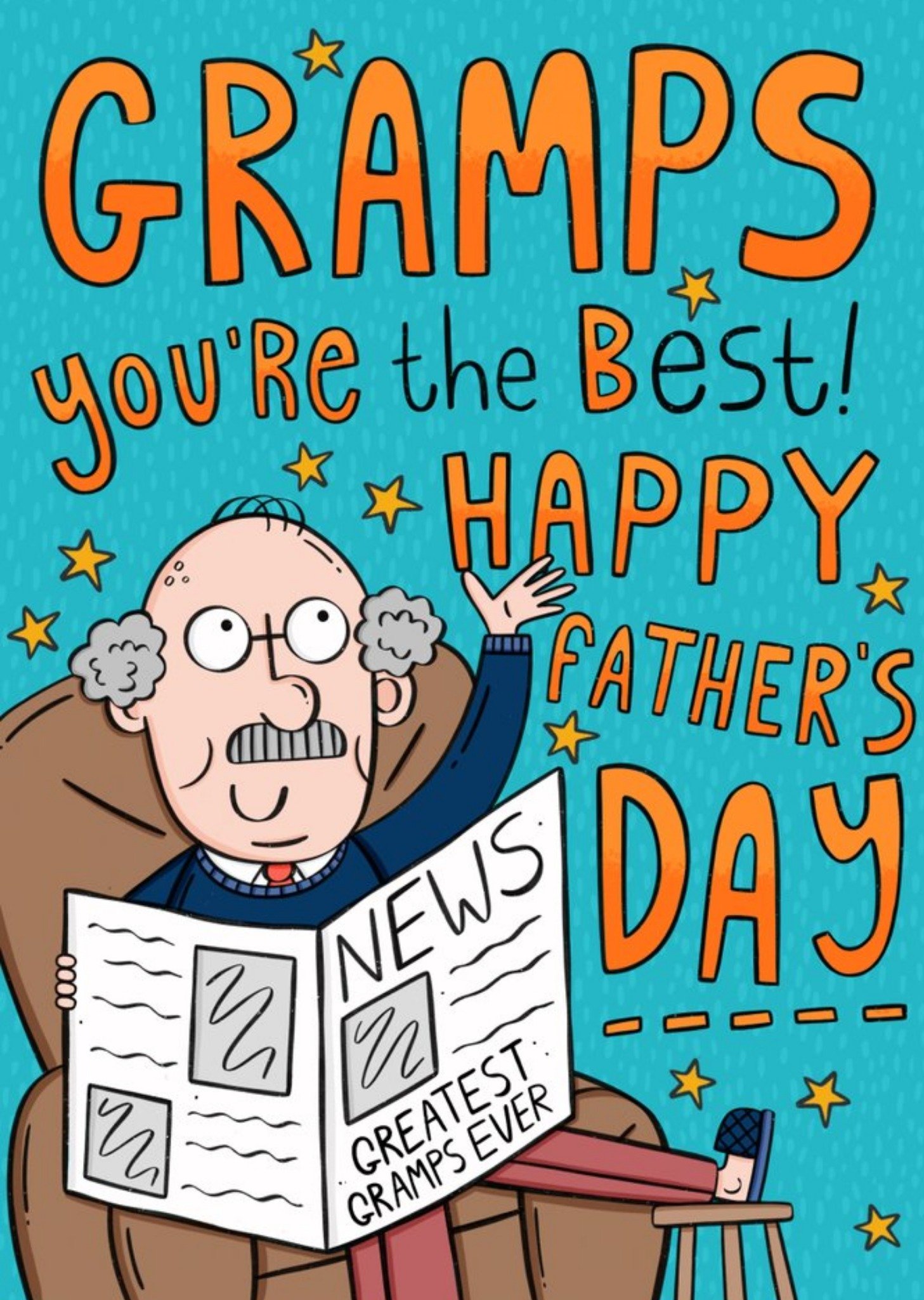Moonpig Funny Illustrations Gramps Youre The Best Happy Fathers Day Card, Large