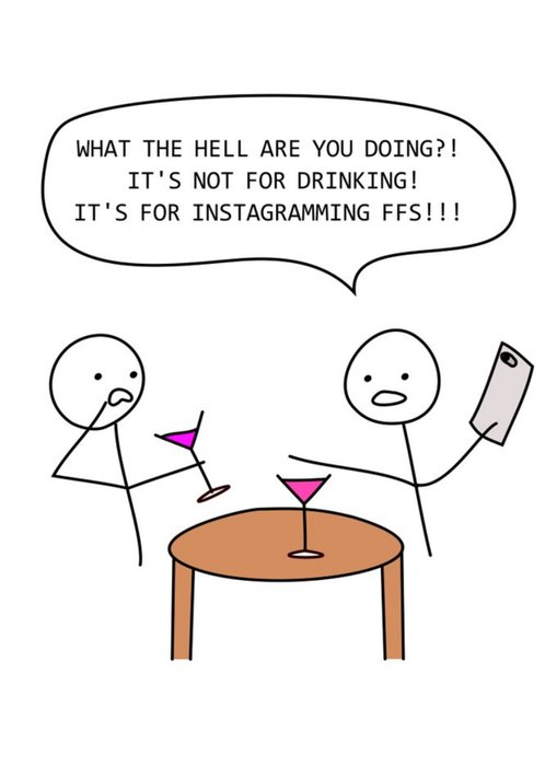 Hurrah For Gin Taking Photos Of Drinks For Instagram  Birthday Card