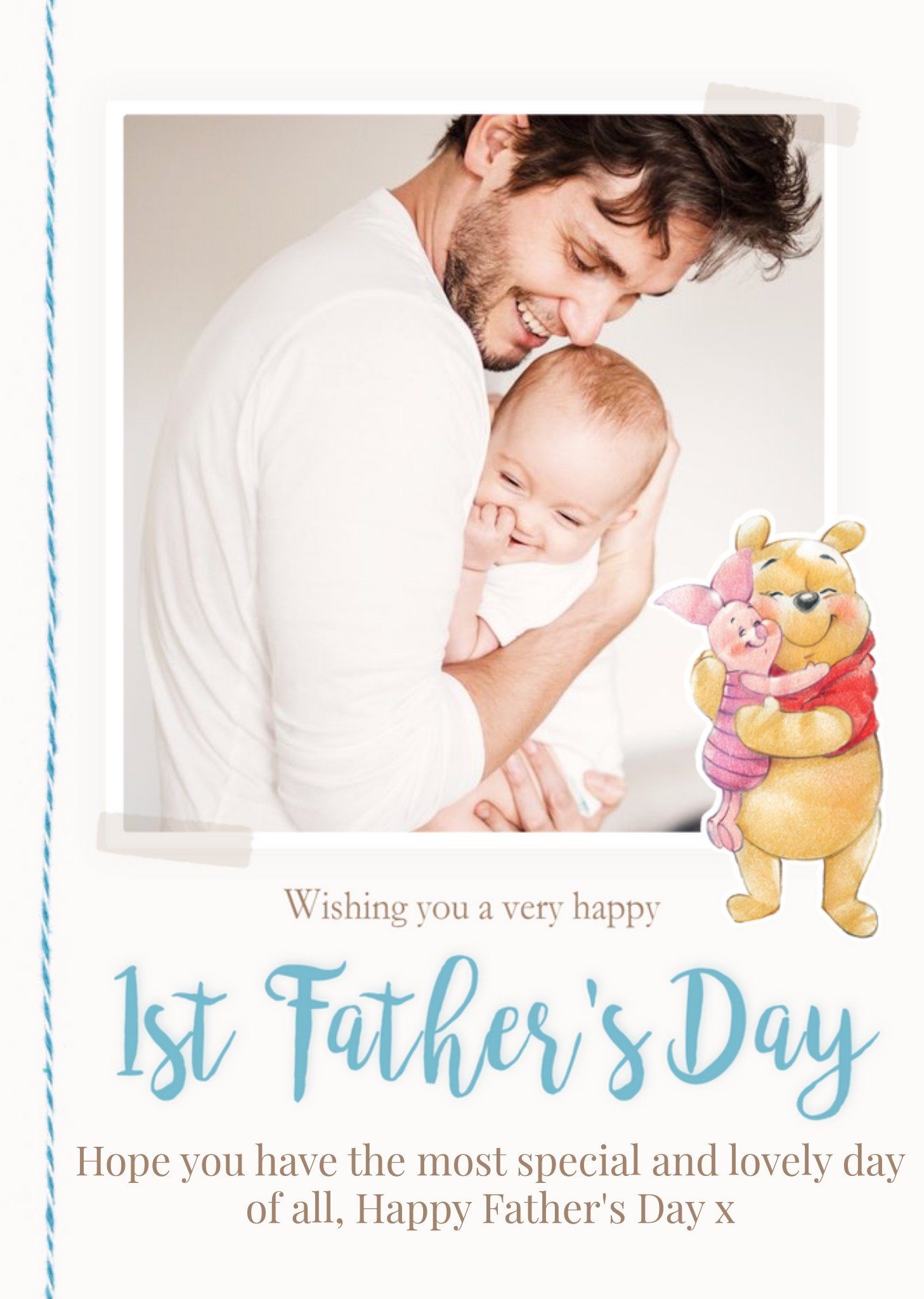 Disney Winnie The Pooh Happy First Father's Day Photo Card Ecard