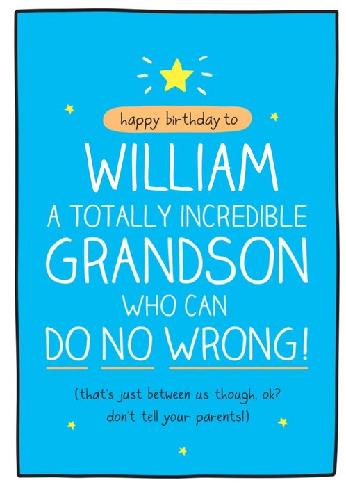 Happy Birthday Card - A totally incredible Grandson