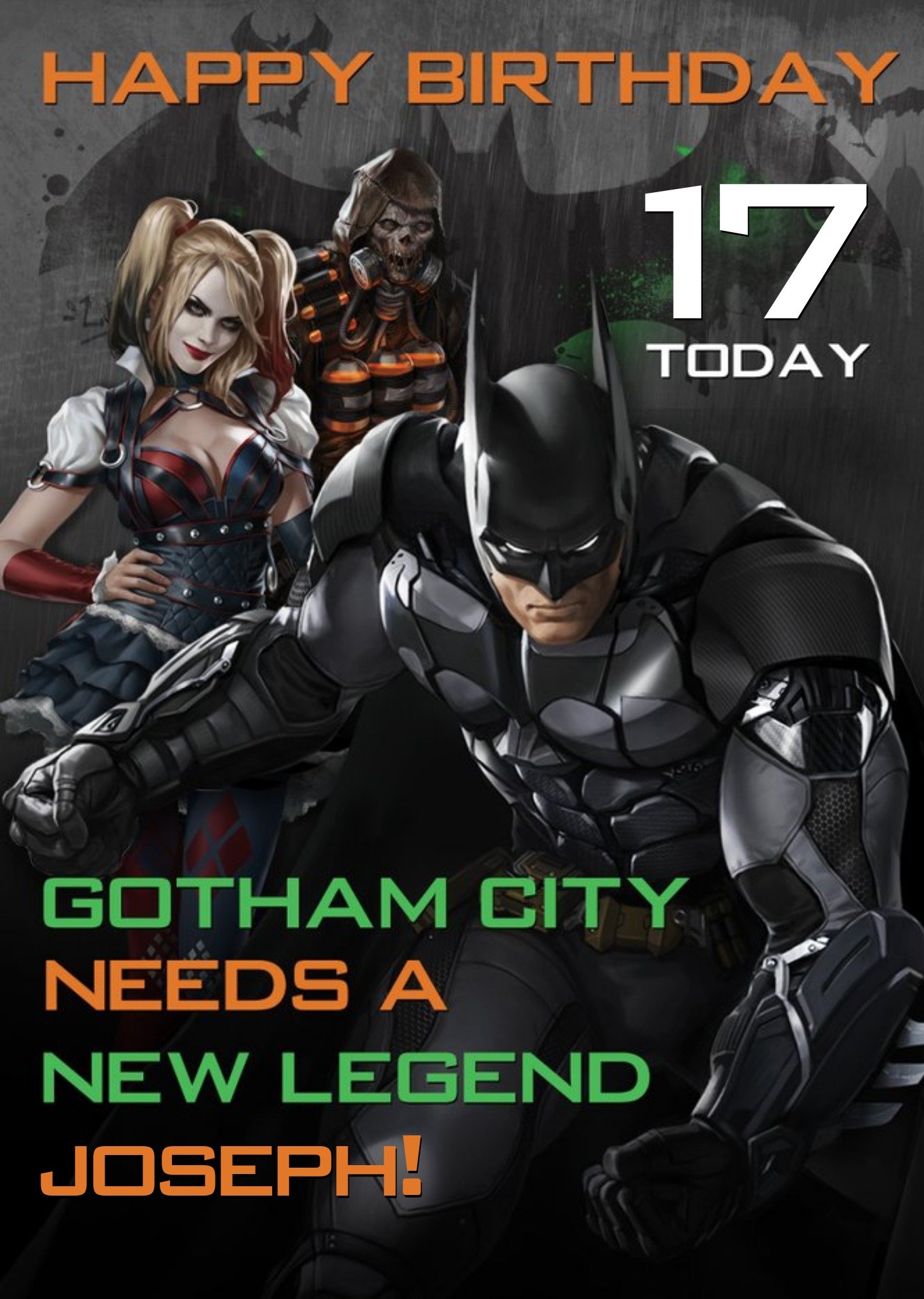 Dc Batman Arkham Knight 17 Today Birthday Card, Large