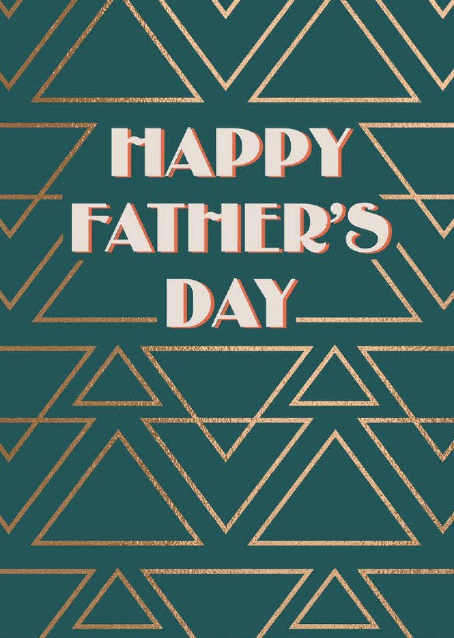 Moonpig Art Deco Gold Pattern Happy Father's Day Card, Large