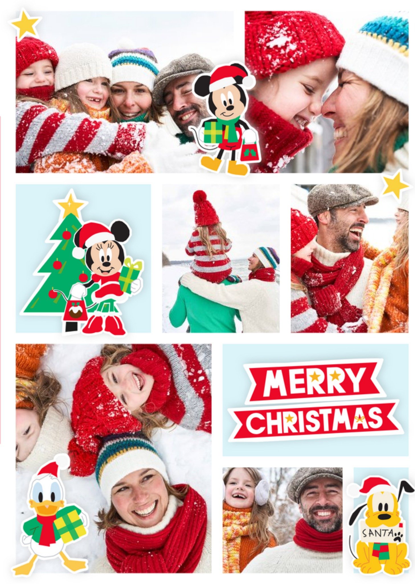 Mickey Mouse Disney Characters - Christmas Card - Photo Upload, Large