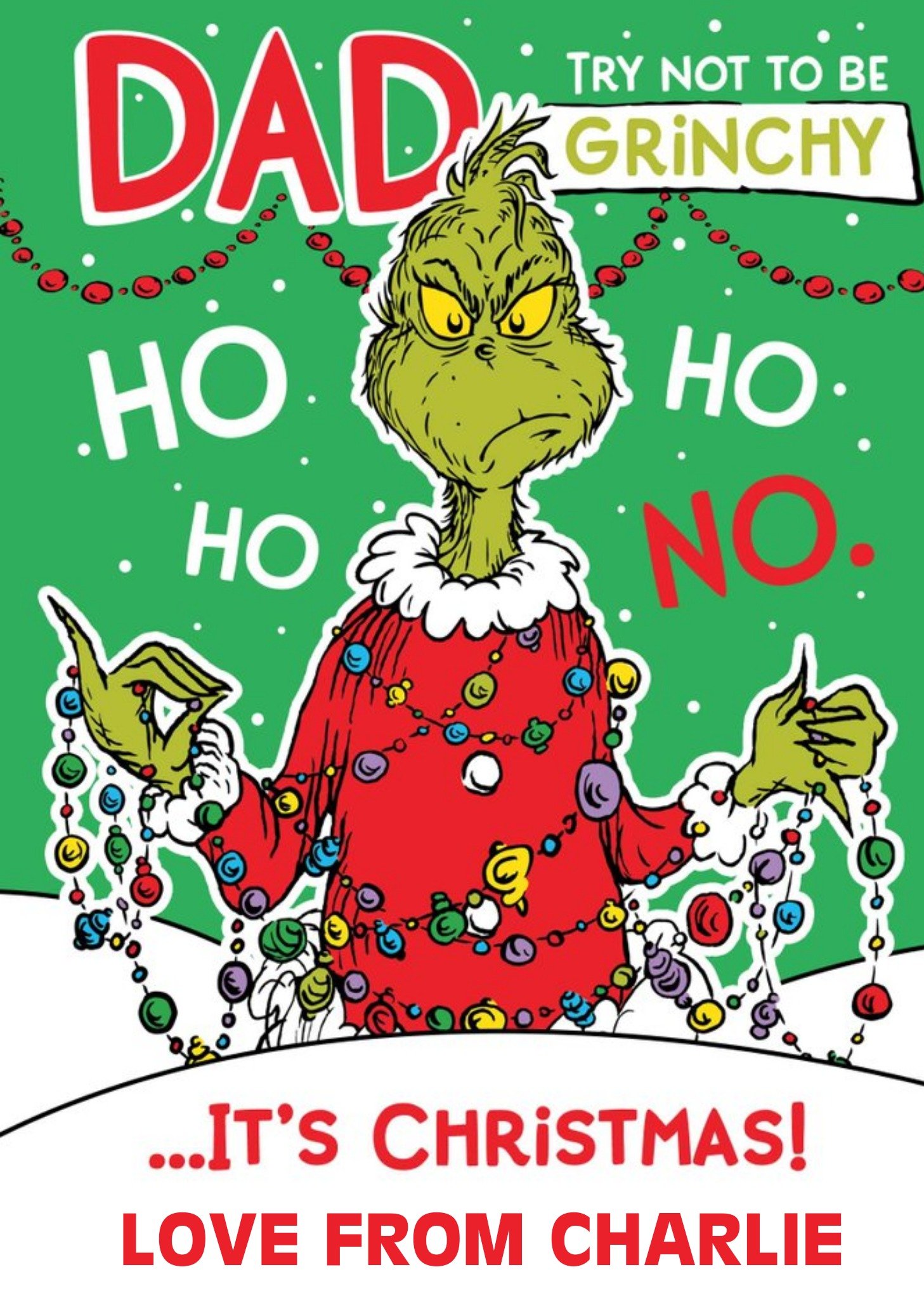 The Grinch Dr. Seuss It's Christmas Time Card