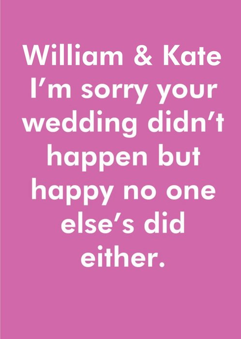 Objectables Wedding Didn't Happen Funny Card