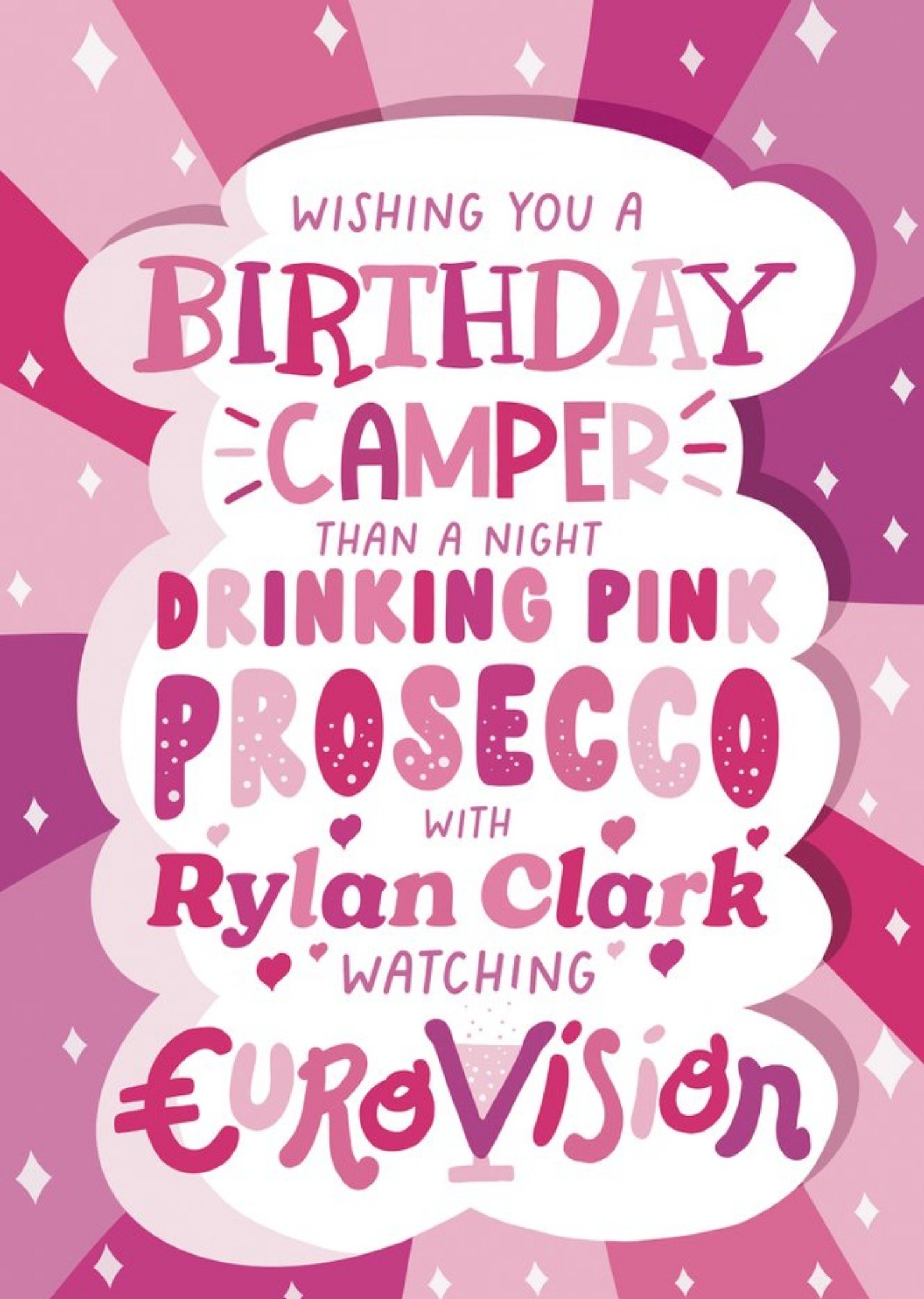 Moonpig Drinking Pink Prosecco Card, Large