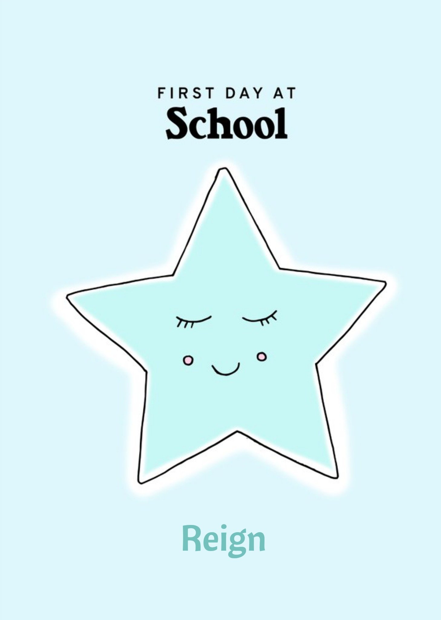 Blue Star First Day At School Card