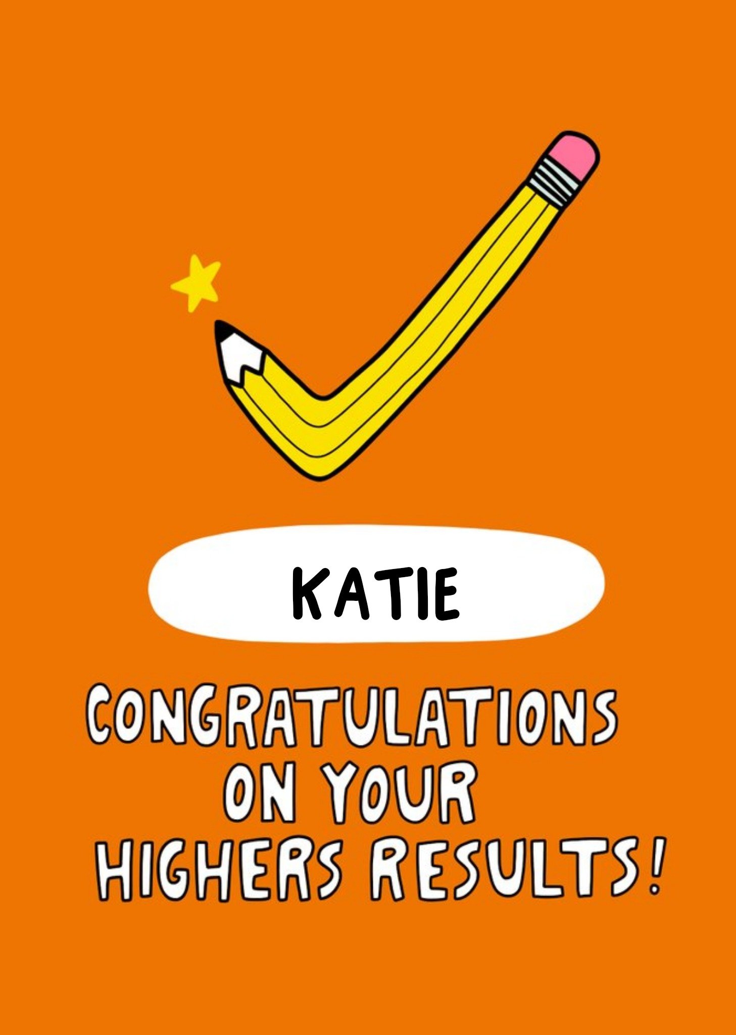 Angela Chick Bright Personalised Exams Congratulations Card Ecard