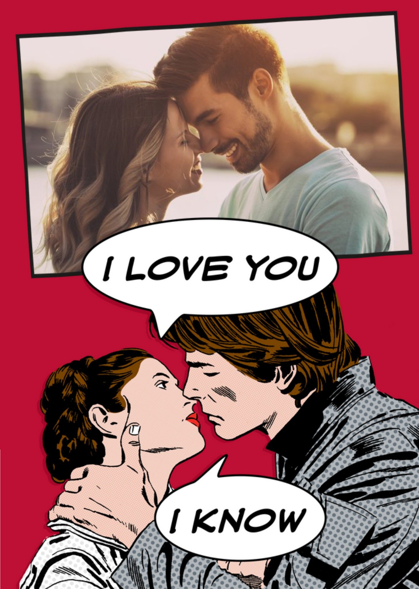 Disney Star Wars Princess Leia And Han Solo I Love You Valentine's Card, Large