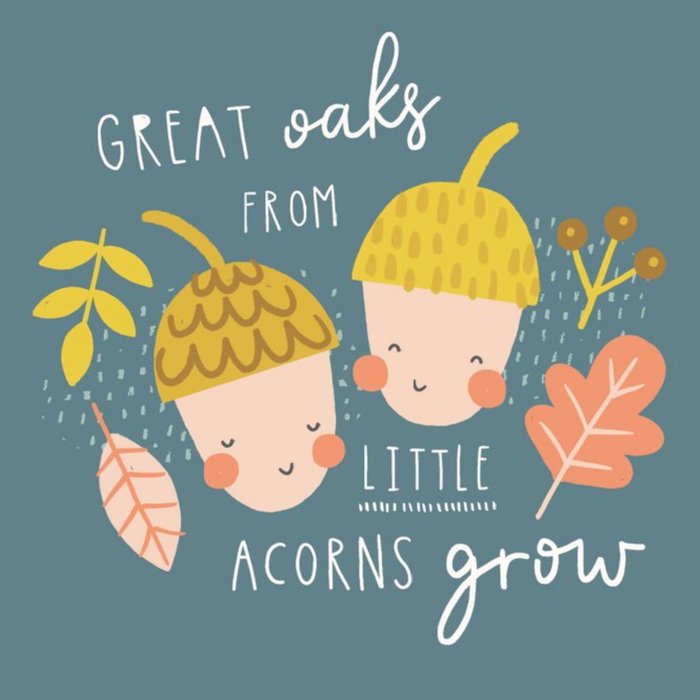 Cute Illustrated Acorns Quote Card