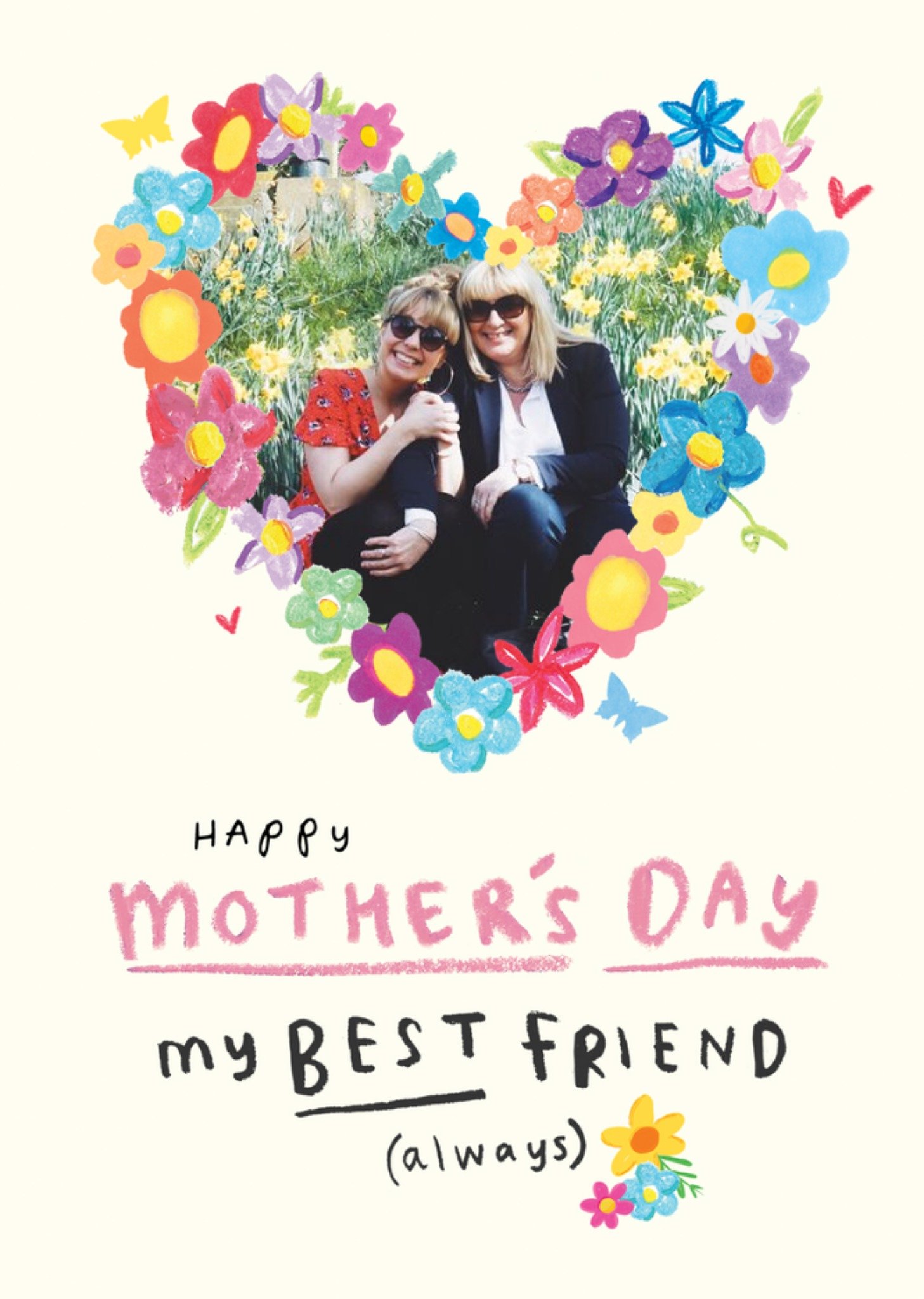 Moonpig Mothers Day Best Friend Photo Upload Card, Large