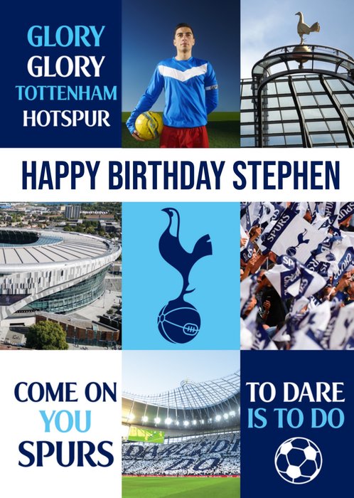 Glory Glory Tottenham Hotspur Chants Photo Upload Birthday Card