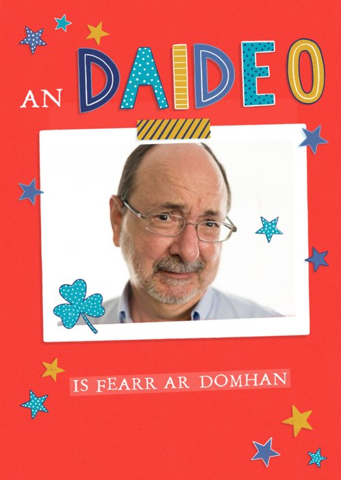 Gaelic Photo Upload Dad Birthday Card