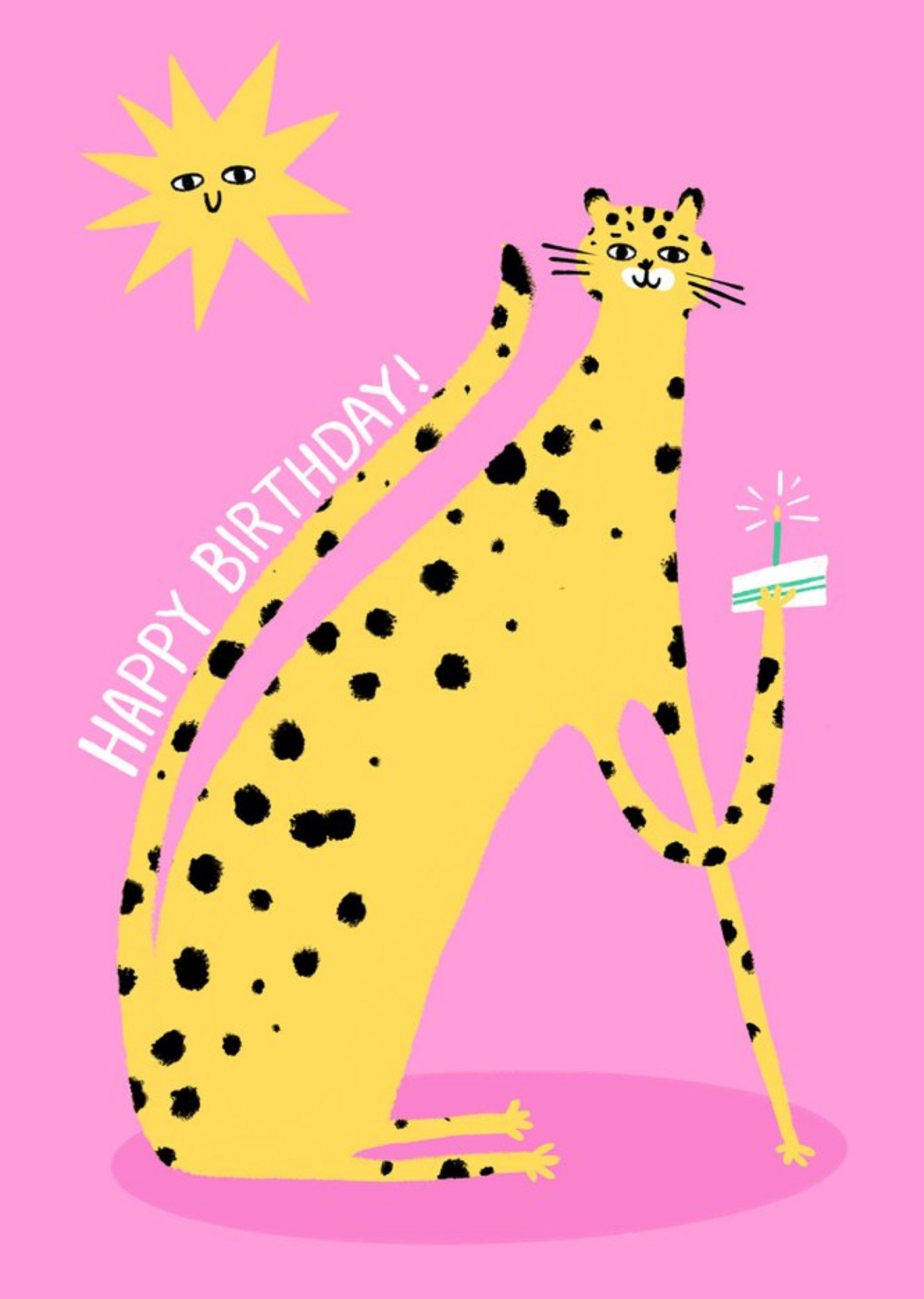Moonpig Lucy Maggie Happy Birthday Cheetah Card Ecard