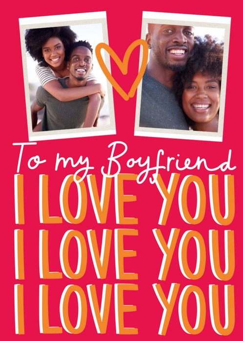 Boyfriend I love You 2 Photo Upload Valentines Day Card