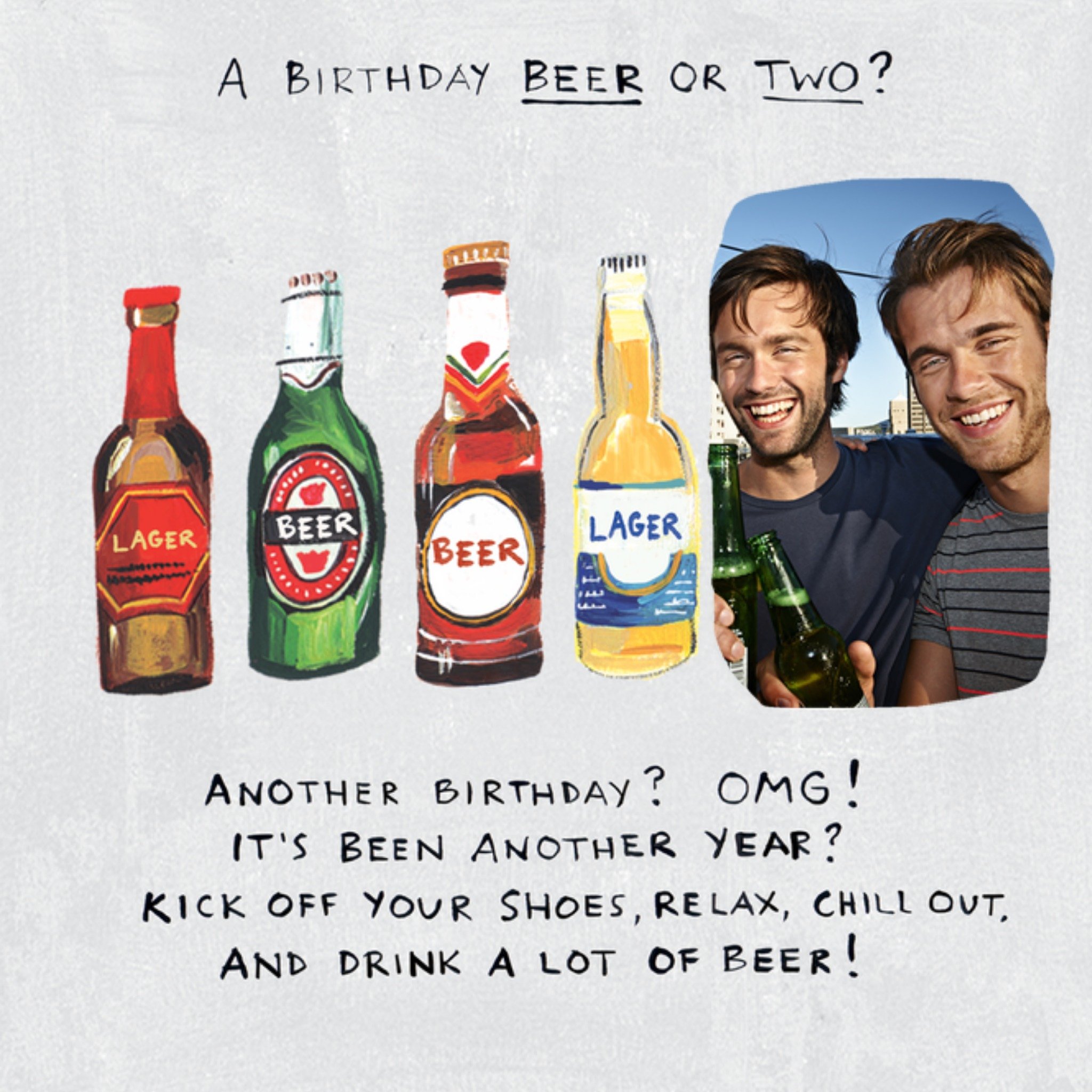 The Dogs Doo-Dahs A Birthday Beer Or Two? Photo Upload Birthday Card, Square