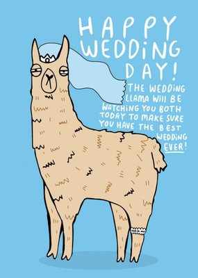 Happy Wedding Day Llama Wedding Card