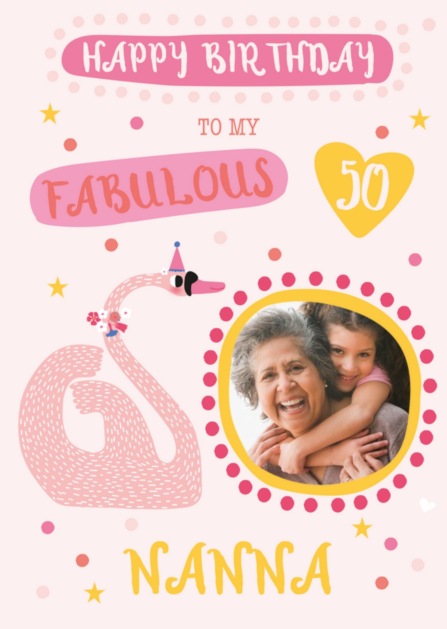 Moonpig Happy Birthday To My Fabulous Nanna 50th Birthday Card, Large