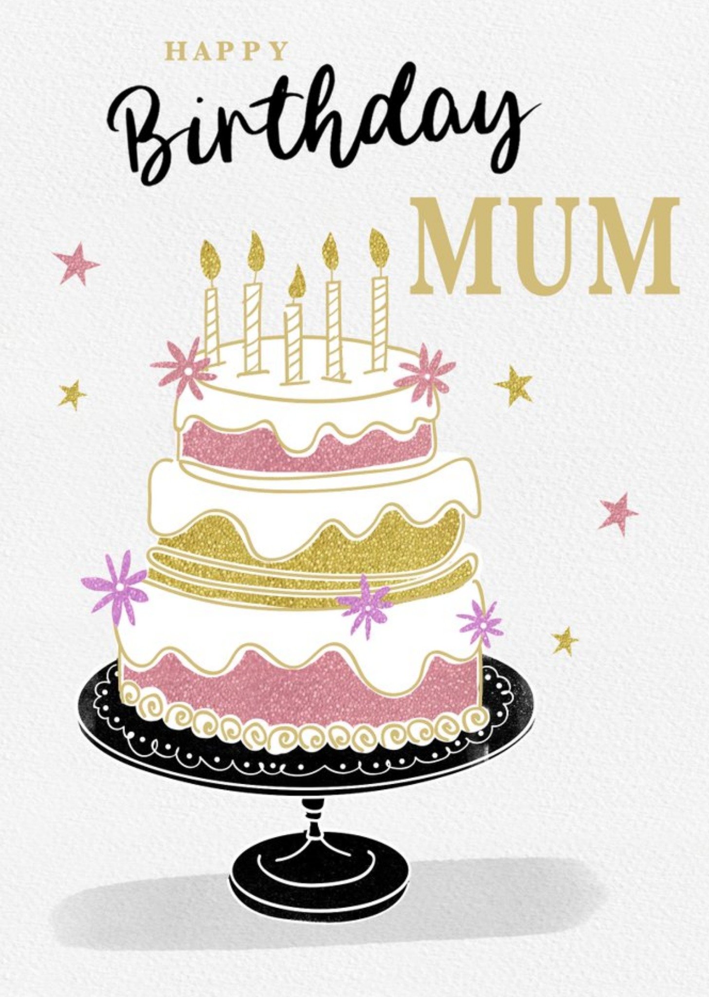 Moonpig Mum Birthday Cake Card, Large