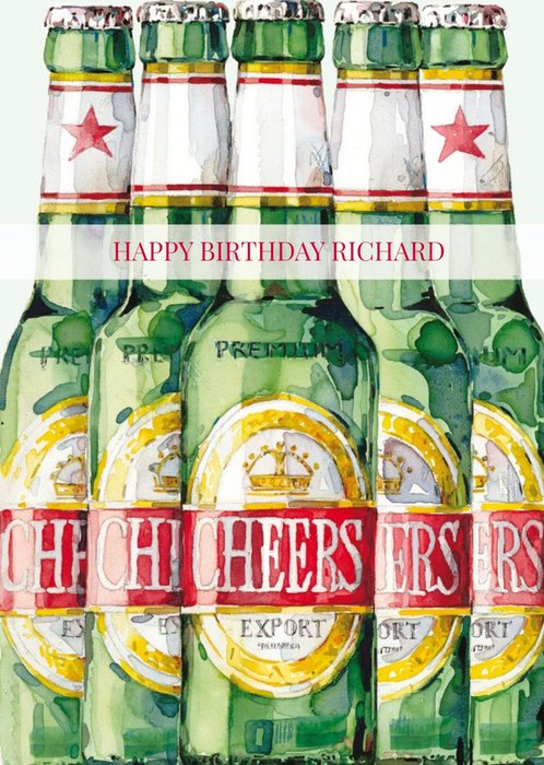 Cheers To Beer Personalised Birthday Card
