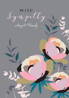 With Sympathy rose card
