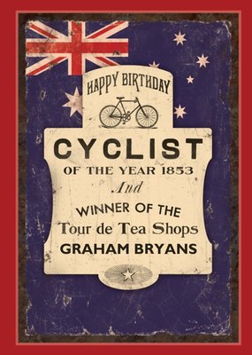Australias Cyclist Of The Year Personalised Card