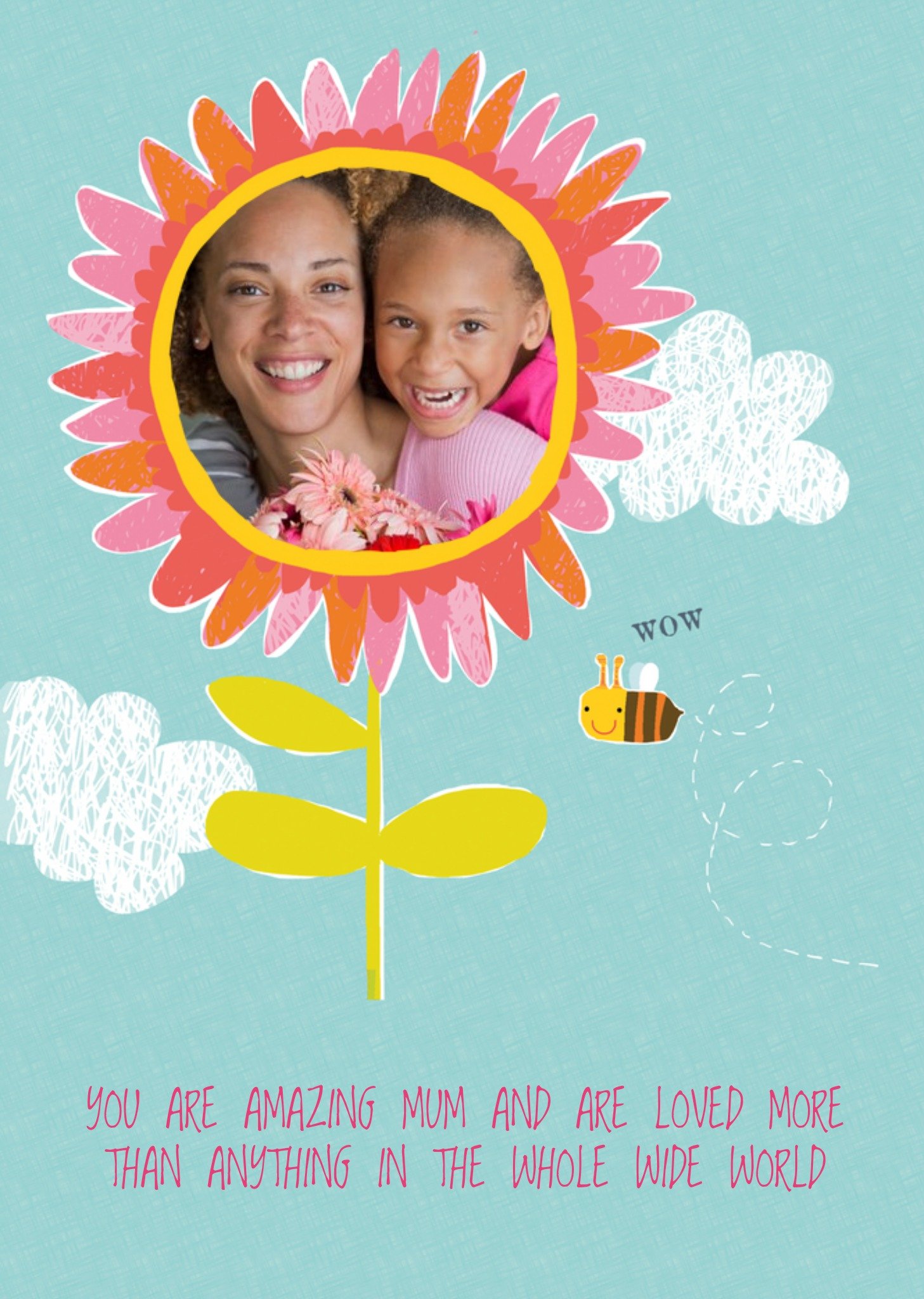 Moonpig Sunflower And Bumblebee Mothers Day Photo Upload Card Ecard