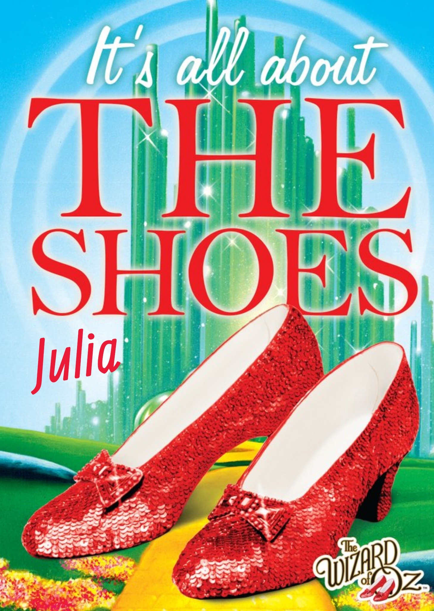 Other The Wizard Of Oz Its All About The Shoes Personalised Card, Large