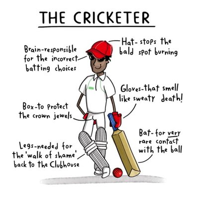 Funny The Cricketer Birthday Card