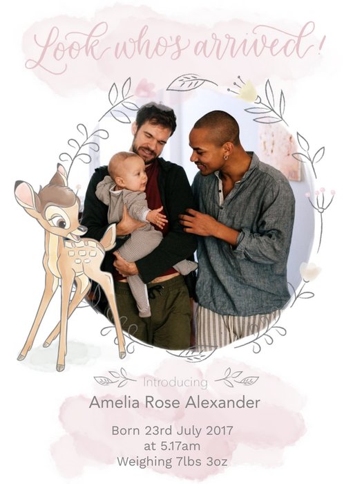 Disney Bambi - New baby Card - Photo upload