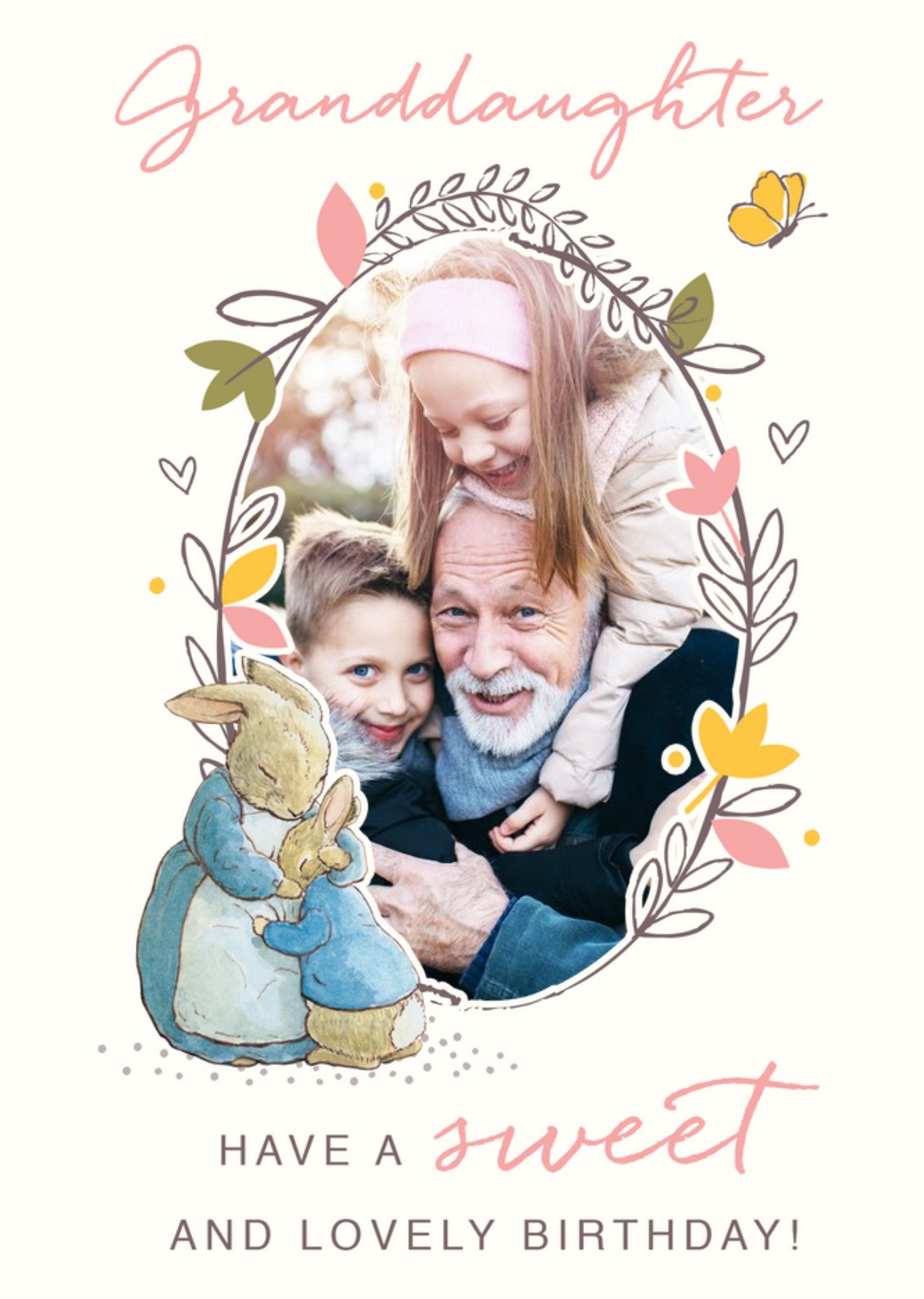 Peter Rabbit Granddaughter - Have A Sweet And Lovely Birthday - Photo Upload, Large Card