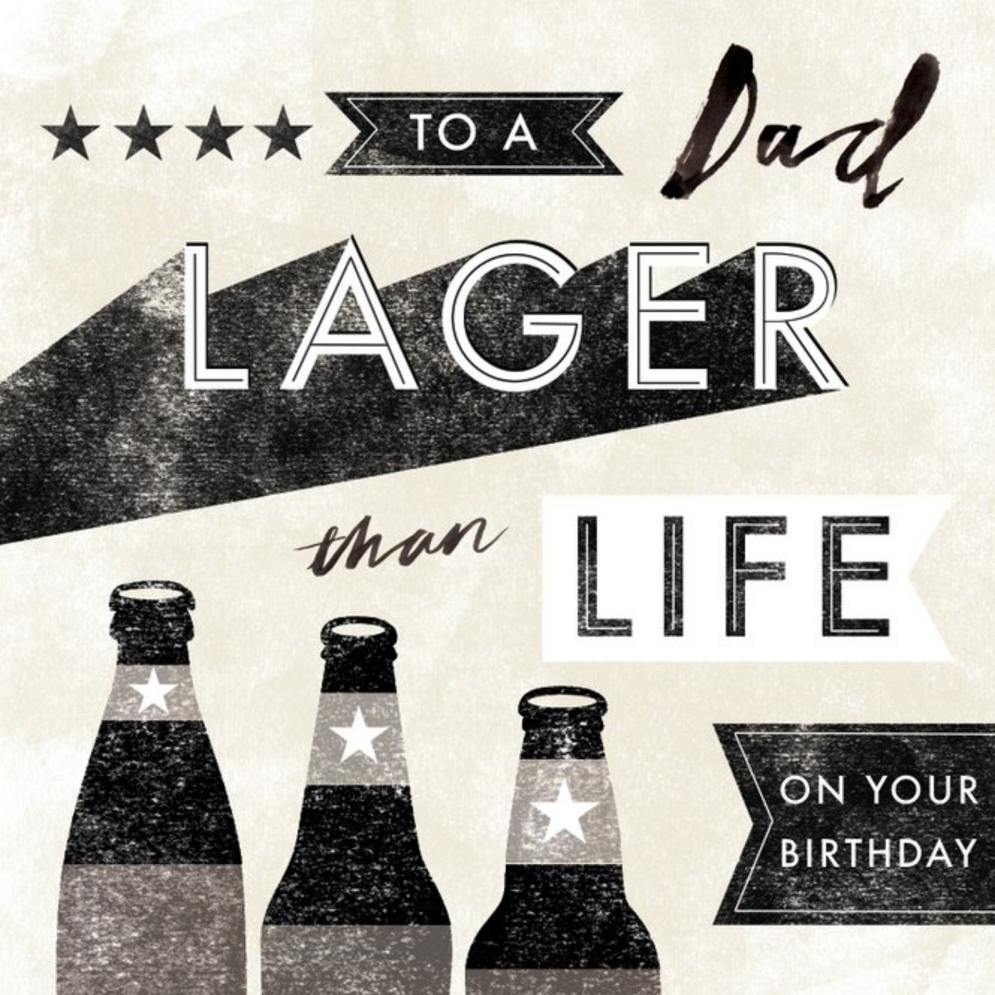 Moonpig Dad Birthday Card - Lager - Drinking, Large