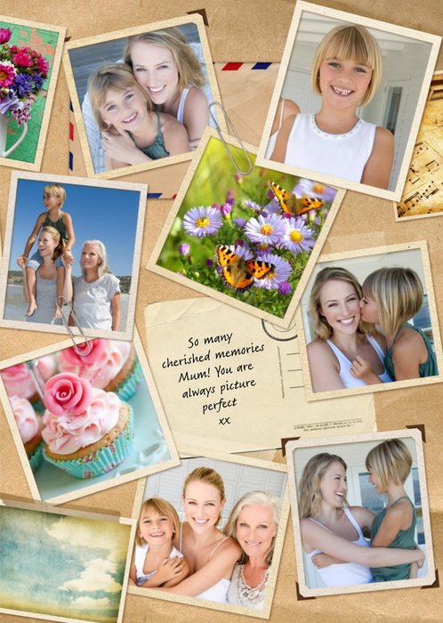 Postcards Collage Personalised Photo Upload Birthday Card For Mum