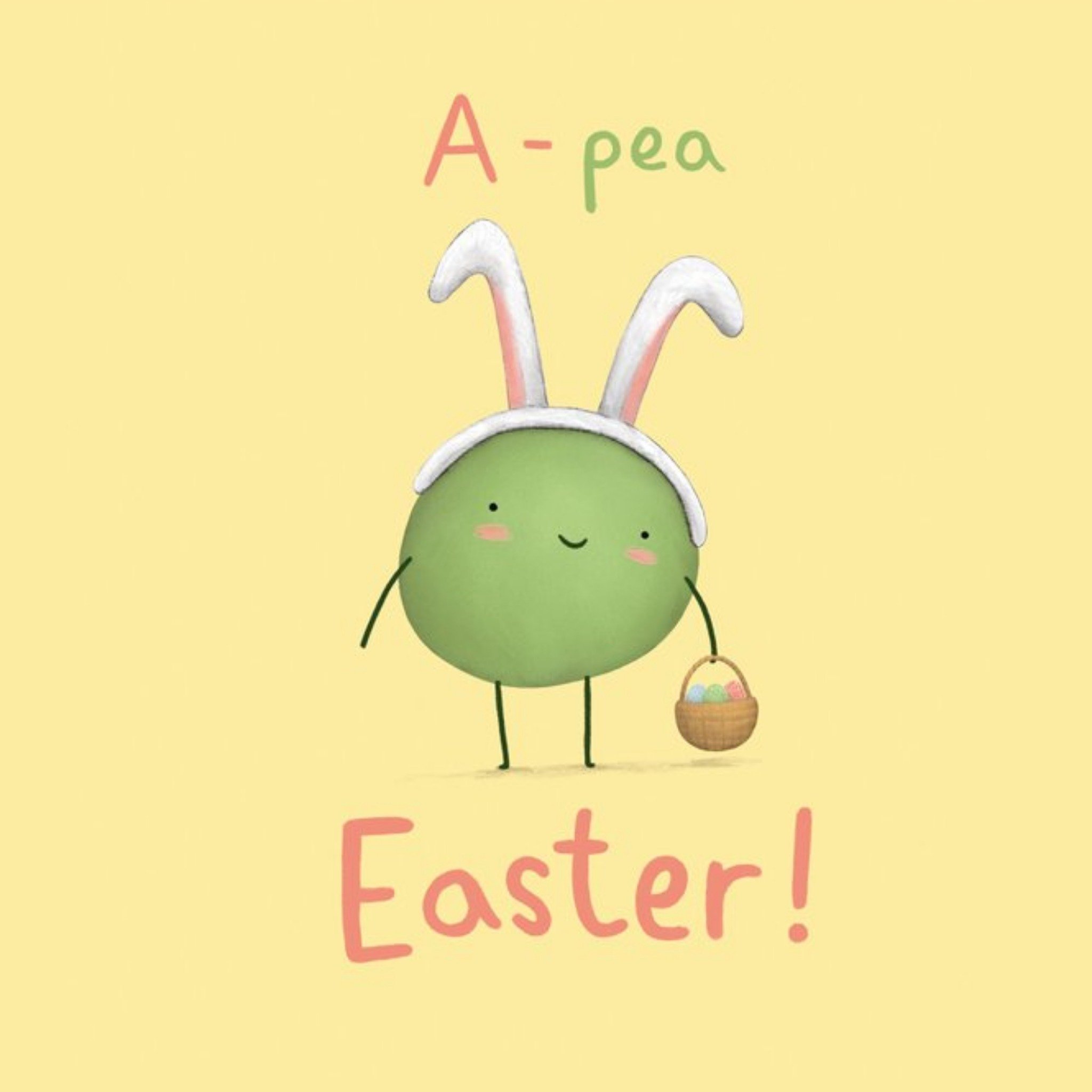 A-Pea Easter Personalised Happy Easter Card, Square